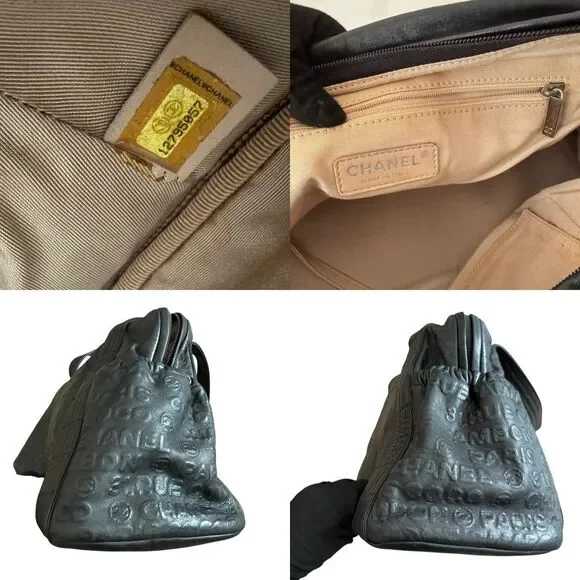 Chanel 31 Rue Cambon Unlimited Bowling black Leather Shoulder bag authentic wit - Picture 7 of 7